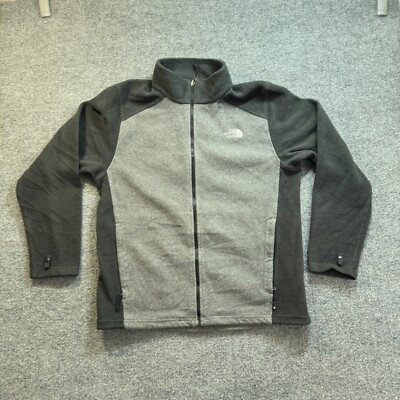 The North Face Jacket Men's L Flashdry Full Zip Light Weight Gray Black  Fleece