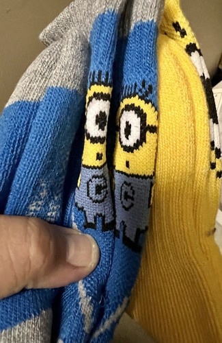 Minions, Despicable Me, Sport Cushion Socks Size 6-8 BRAND NEW WITH TAGS 2 Pair - Picture 2 of 5