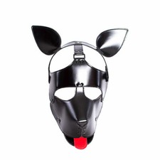 Adult PU Leather Head Mask Adjustable Headgear Dog Puppy party cosplay Costumes