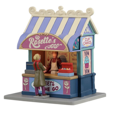 Lemax ROSETTES DESSERT BAR- -Holiday Village Lighted-Carnival -Train Food Stand