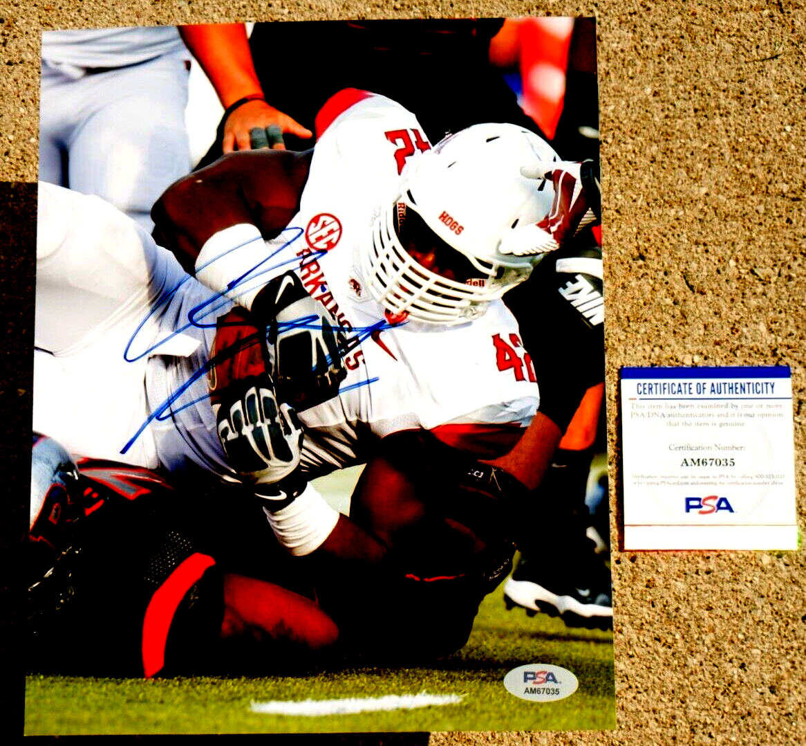 CHRIS SMITH Arkansas Razorbacks SIGNED 8X10 Photo PSA/DNA COA 