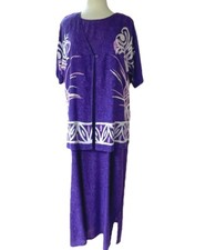 Mirror Image Women Sz Large Long Dress with Overblouse Purple Tie Dye Look