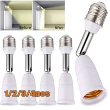 1/2/3/4Pcs E27 Light Socket Extender 4.5 Inch Extension Adjustable Vertical 90°