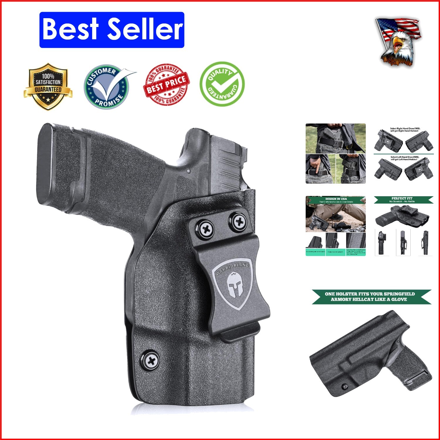 Hellcat Pistol Concealed Carry Holster with Posi-Click Retention - Right Hand