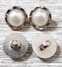 round buttons crystal rhinestone faux pearl sewing alloy 1/2 inch