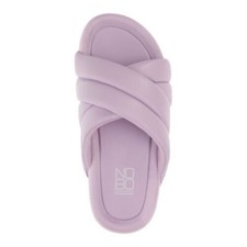 new NO BOUNDARIES Crossband SLIDE SANDALS sz 9 Lavender Purple comfy footbed