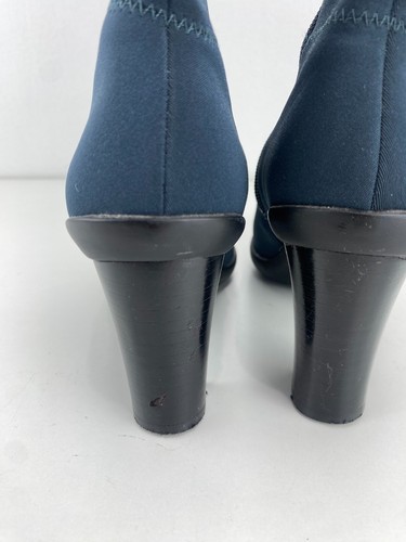 Apostrophe NAOMI Blue Ankle Boots Booties Women’s Size 6 M Zip-Up Fabric - Picture 2 of 10