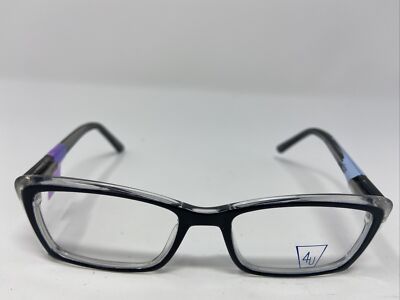 4U KIDS EYEGLASSES FRAME CAPRI-US77 BLACK/CRYSTAL 44-16-130 FULL RIM QI03
