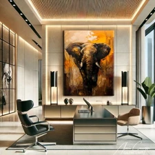 Abstract Elephant Art Print African Safari Home Decor Abstract Animal Art