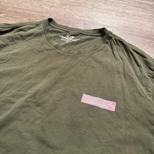 Vineyard Vines Shirt Mens XL Green Graphic Spellout Long Sleeve Cotton Whale - Picture 3 of 8