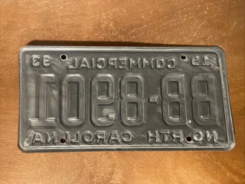 1993 North Carolina License Plate Commercial # BB-8901 - Foto 2 di 2