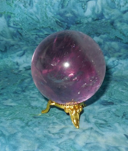 Cristal de amatista esfera de oro Stand NUEVA sobriedad Piedra Heal Adicción 52mm 7.3oz - Imagen 4 de 6