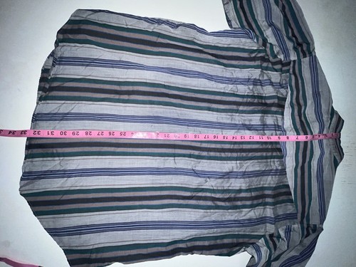 Vintage Ely Plains Western Hemd Herren L Vertical Stripe Kurzarm Pearl Snap - Bild 6 von 7