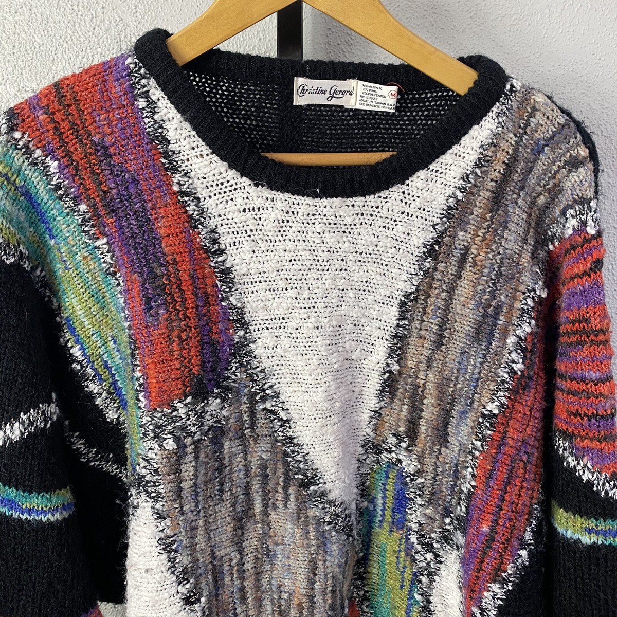 Vintage Abstract Sweater Women's Medium Oversized by Christine