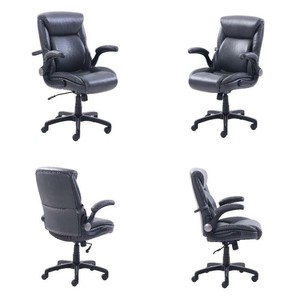 Serta Air Lumbar Bonded Leather Manager Office Chair Home Working Gaming Gray Ebay