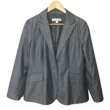 New York Company Women's Size 8 Blazer Blue One-Button Jacket