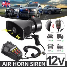 100W 12V 7 Tone Sound Car Police Siren Horn PA Speaker Loudspeaker MIC System