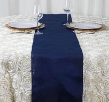 Set Of 6 Navy Blue Polyester Table Runners
