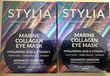 Lot of 2 Stylia Marine Collagen Eye Mask - 6 ct ea/12 total - 09/2027