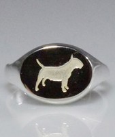 925 Sterling Silber Chevalier Bullterrier Ring Luce