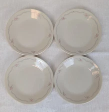 Set Of 4 Corelle Corning English Breakfast Bread Plates Pink Floral, Blue/Pink