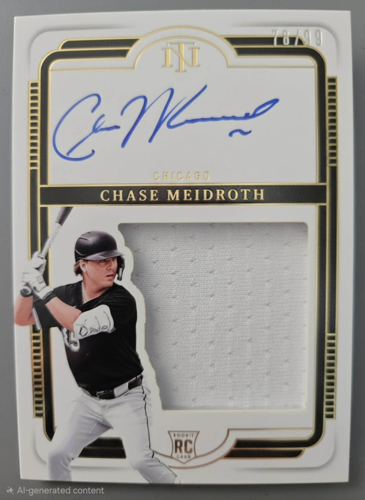 Chase Meridroth Auto Patch /99 National Treasures - White Sox Rookie