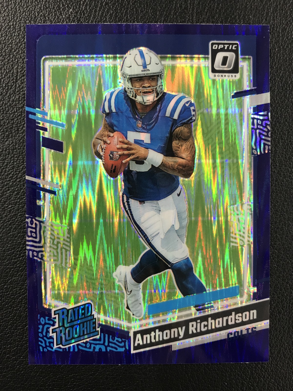 2023 Donruss Optic #247 Anthony Richardson Rated Rookie Purple Shock Colts
