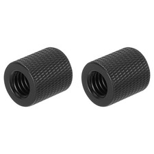 2Pcs Mic Stand Adapter 3/8 Female to 3/8 Female Thread Screw Adapter Black