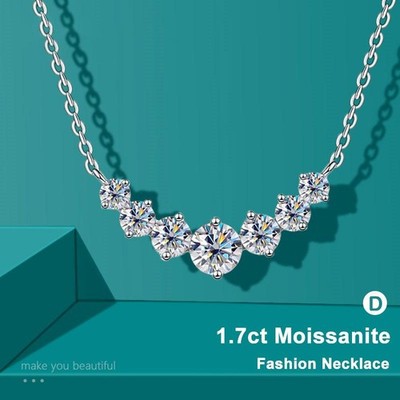 Zirkon Halskette 925 Silber 18 Karat Weißgold vergoldet für Damen Hochzeit Partys