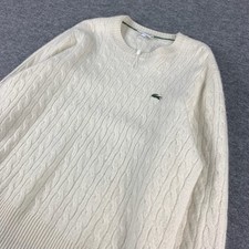 Lacoste Wool Textured Milky Knitted Crew Shek Sweater Size Fr 8