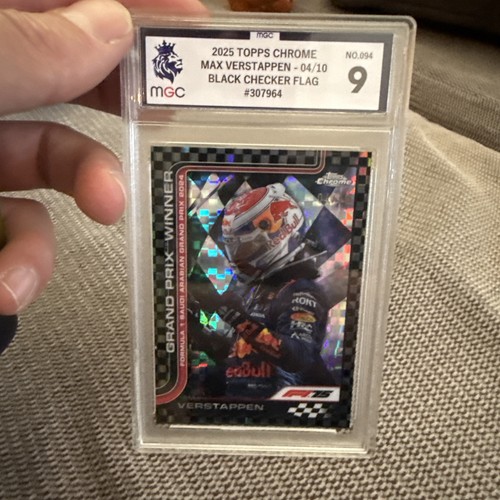 Topps Formula 1 F1 2025 Chrome Black Checker Max Verstappen 04/10 MGC 9 #94