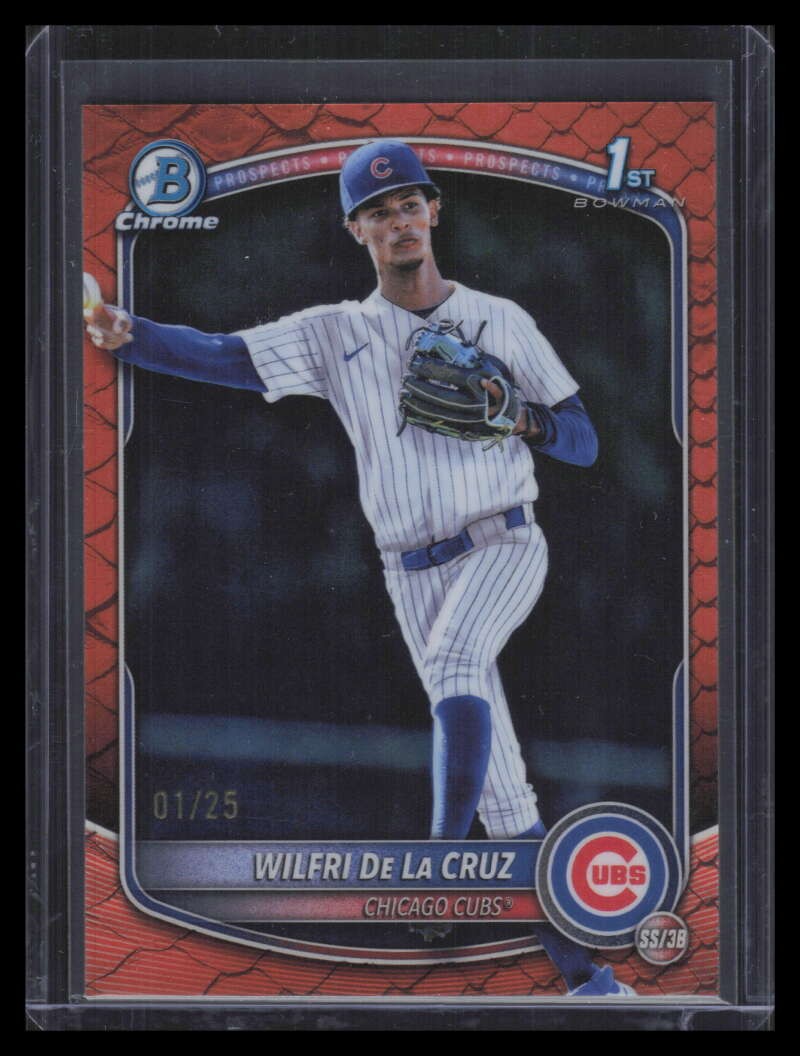 2025 Bowman Chrome Orange Reptilian Refractor bcp209 Wilfri De La Cruz RC 1/25