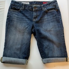 Vintage Express X2 Womens Sz 10 Low Rise Denim Jean Shorts Hemmed W 32 Bermuda