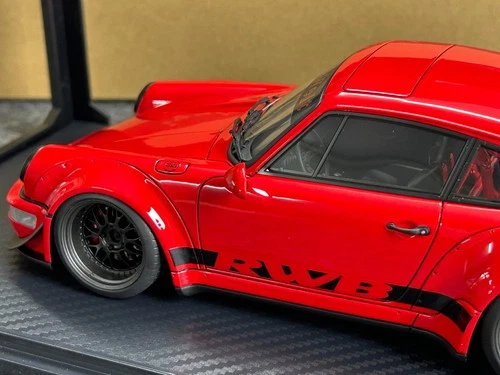Zündmodell 1/18 Porsche 911 964 RWB Wide Body Coupe 1990 rot Resin IG2457 - Bild 4 von 12
