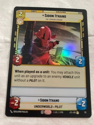 STAR WARS UNLIMITED JTL SIDON ITHANO Rare Foil NM GLOBAL SHIPPING