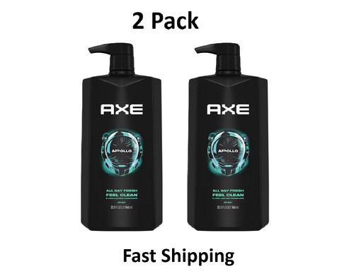 Axe Apollo Refreshing Daily Use Men's Body Wash, Sage & Cedarwood, 32 Oz, 2 Pack