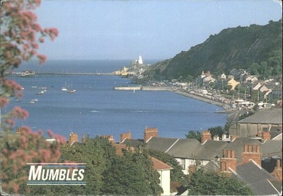 Vintage Mumbles Wales Postkarte John Hinde Coastal Lighthouse Pier 1996