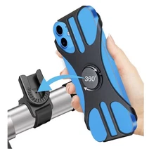Cell Phone Silicone Mount Holder GPS Motorcycle MTB Bike Bicycle 360 Rotation