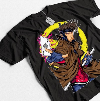 Gambit Card Trick Men's X-Men T-Shirt Grey Unisex Shirt All Size Black