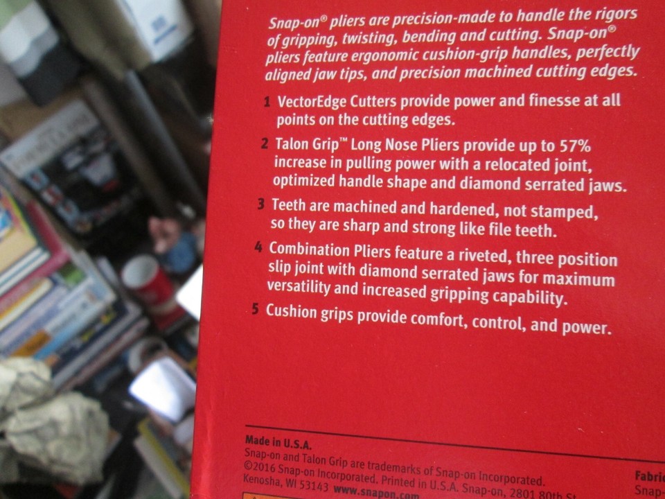 Snap On Combination Pliers - Riveted three position 46 ACF Extreme ...