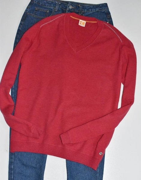 Men BOSS Orange Sweater Red Wool 42 / XL / 50