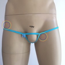 Open Crotch Unisex G string Bright Blue Sky - MEDIUM or custom - Made in USA