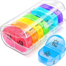 AUVON Pill Box 2 Times a Day, Weekly Pill Organizer AM PM with 7 Daily Pocket