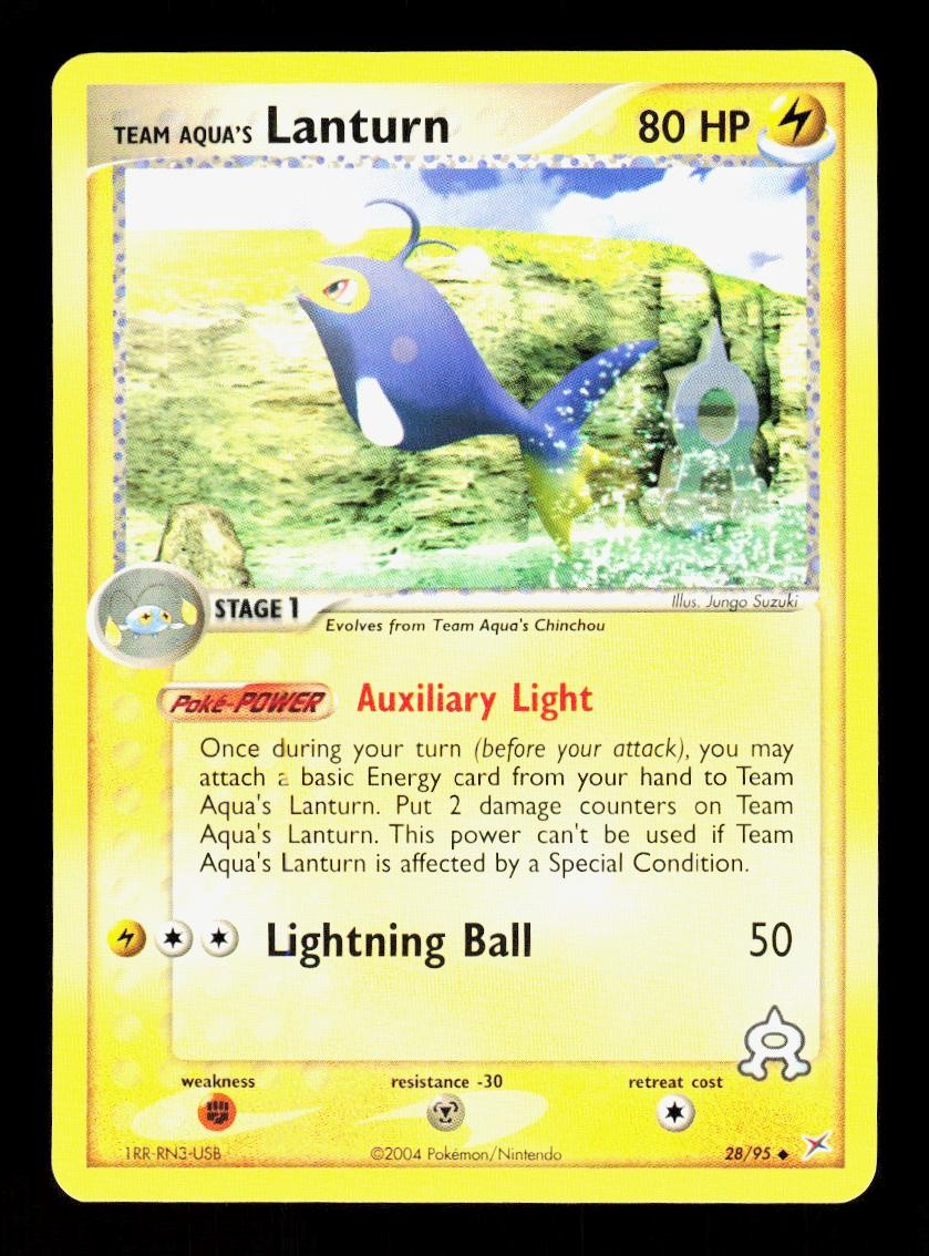 Team Aqua's Lanturn 28/95 Uncommon Team Magma vs Team Aqua Pokemon NM