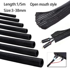 Split Braided Cable Sleeve Nylon Self Wrap Wire Loom Cord Management Protector
