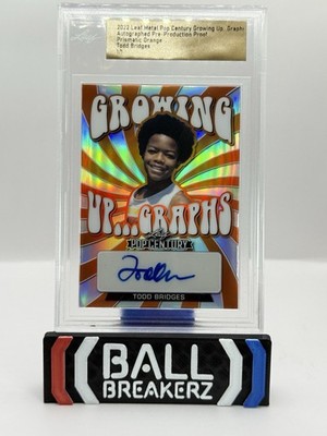2022 Leaf Pop Century Growing Up Graphs Todd Bridges 1/1 Prismatic Orange