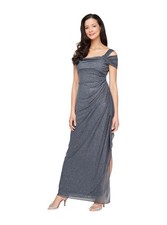 Alex Evenings Women's Long Cold Shoulder Dress - 8 Petite