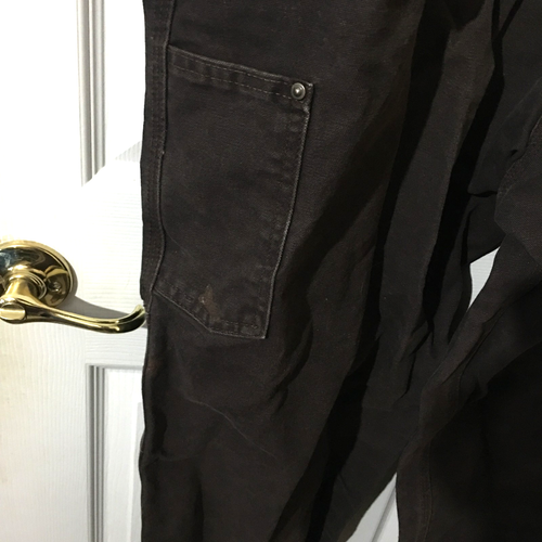 Carhartt Mens Canvas Overalls Bib 38X30 Brown Workwear Double Knee Chore Barn - Picture 10 of 15