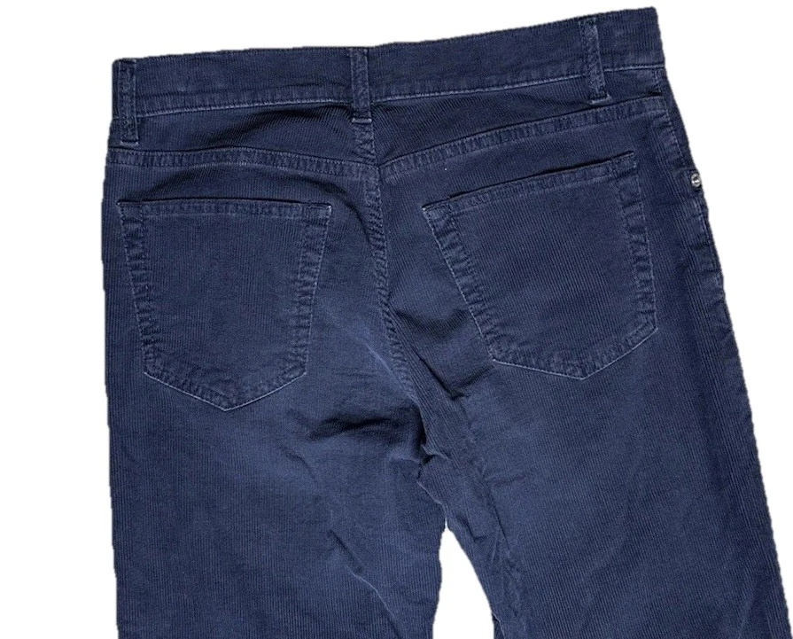 Helmut Lang Size 30 Vintage Corduroy Low Waist Boot Cut Pants Button Fly Navy - Image 4 of 4