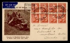 DR WHO 1948 AUSTRALIA FDC WILLIAM PARKER BLOCK TO CANADA R75724